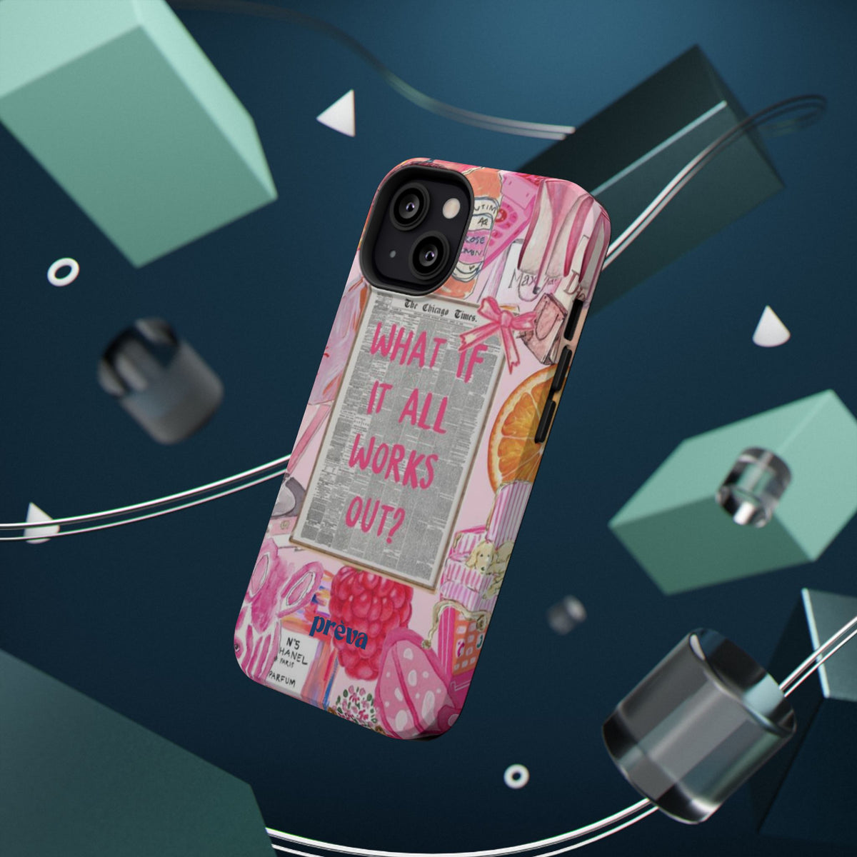 Pink "What If It All Works Out?" Collage Phone Case