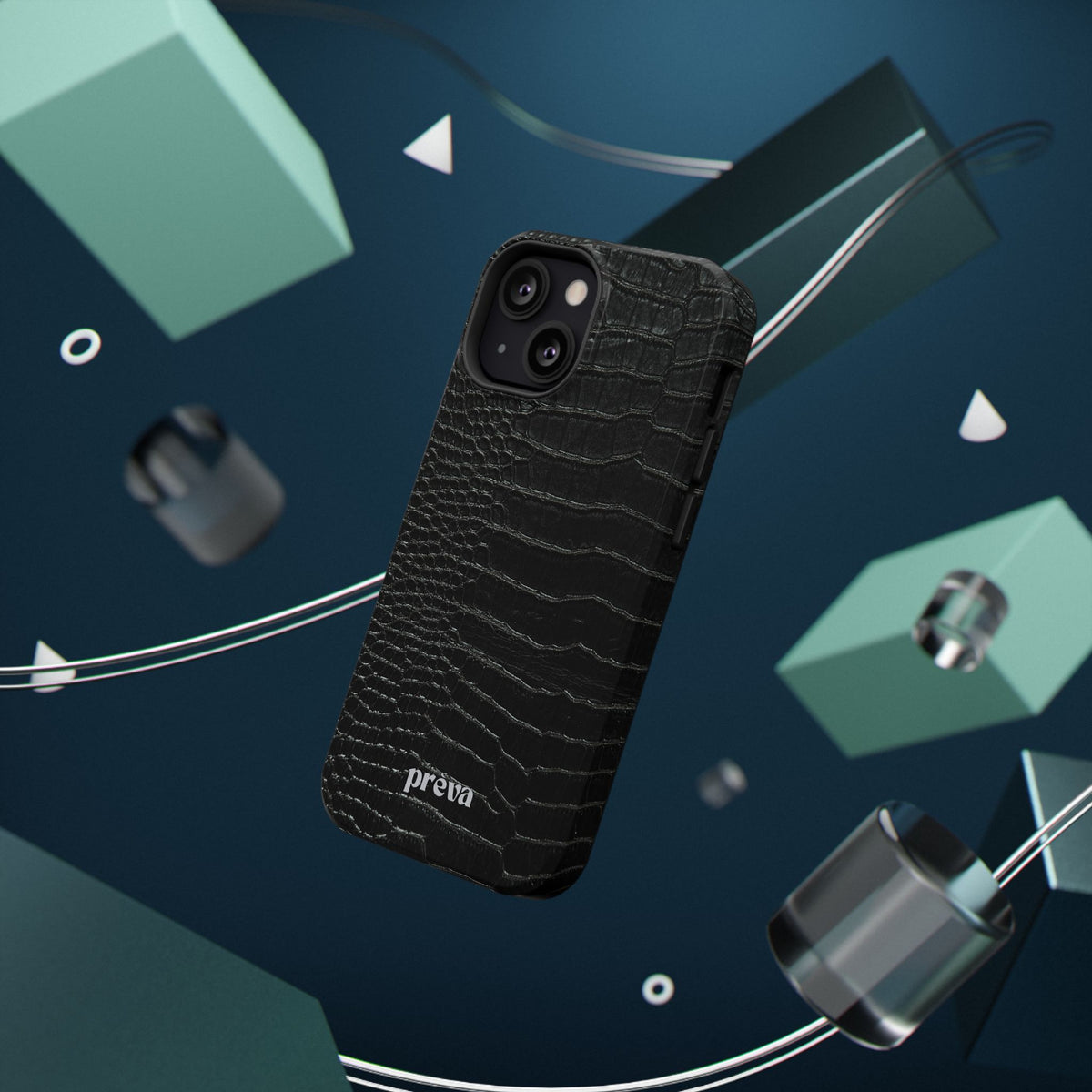 Black Croc Phone Case