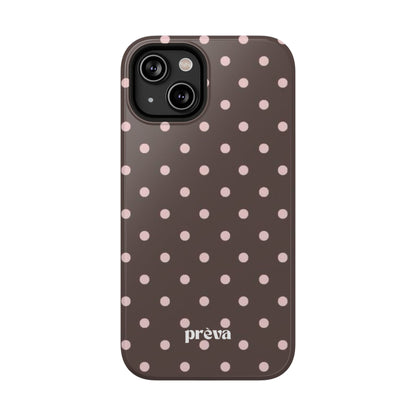 Brown and Pink Polka Dot Phone Case