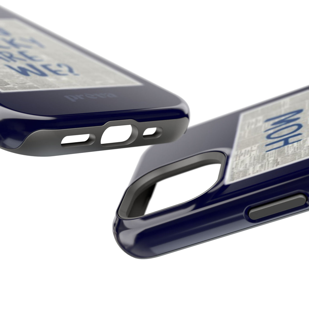 Navy How Lucky Are We Phone Case