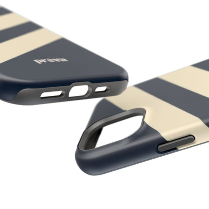 Striped Navy & Cream Phone Case