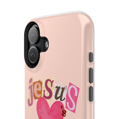 Pink Jesus Loves You Phone Case