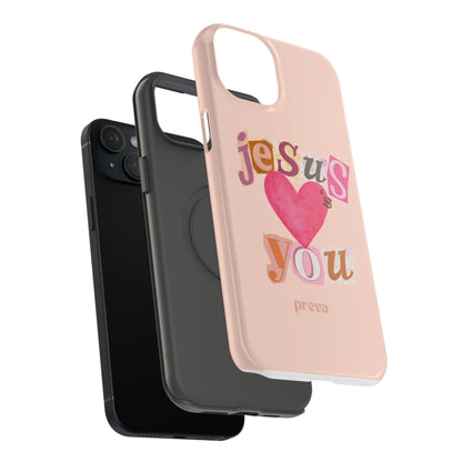 Pink Jesus Loves You Phone Case