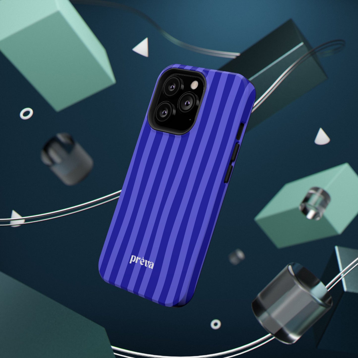 Neon Blue Stripes Phone Case