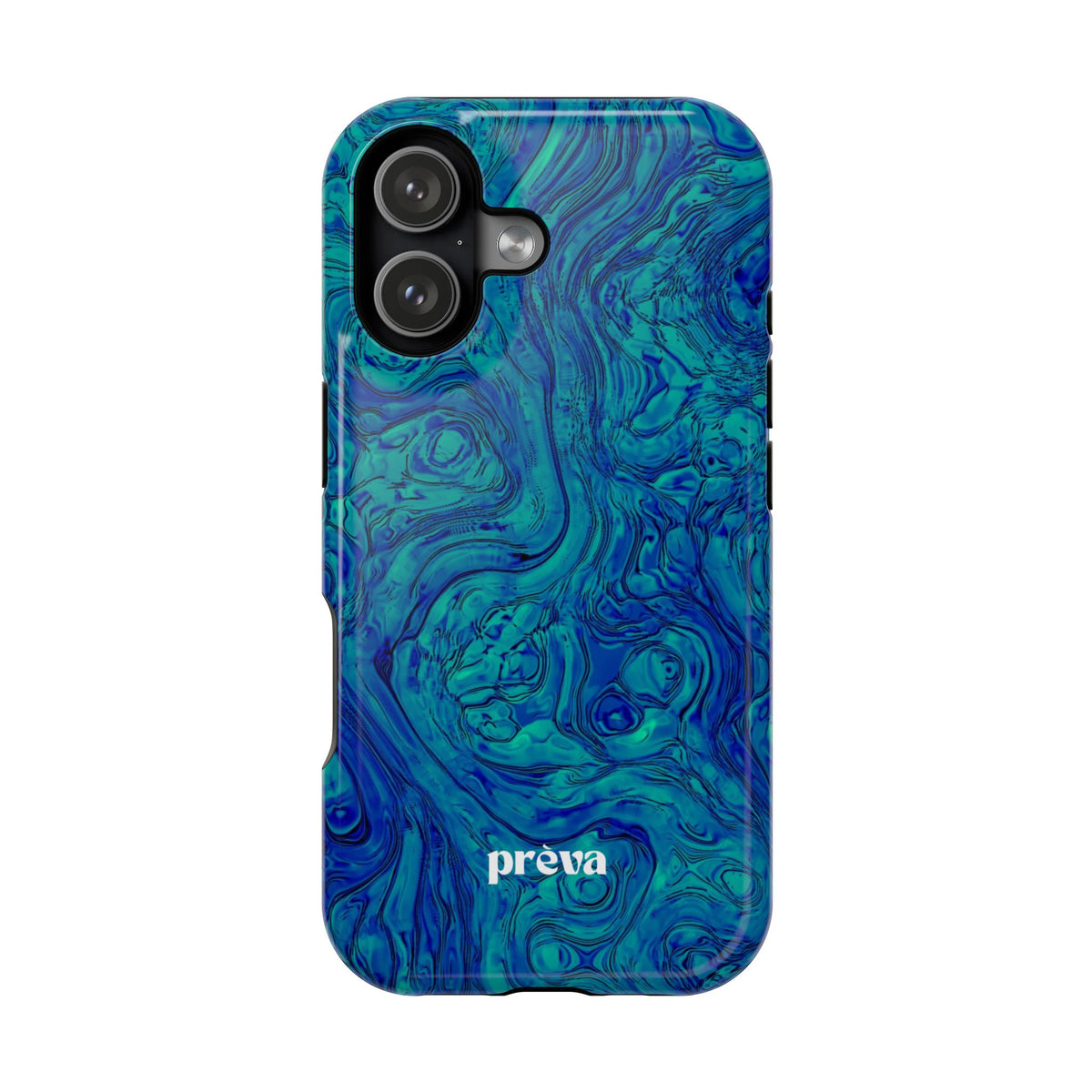 Blue Marble Impact-Resistant Phone Case — Protective Ripple Swirl Design
