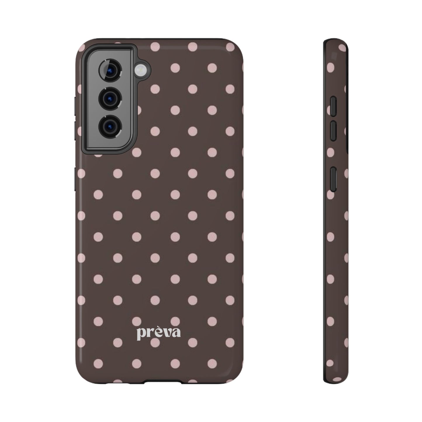 Brown and Pink Polka Dot Phone Case