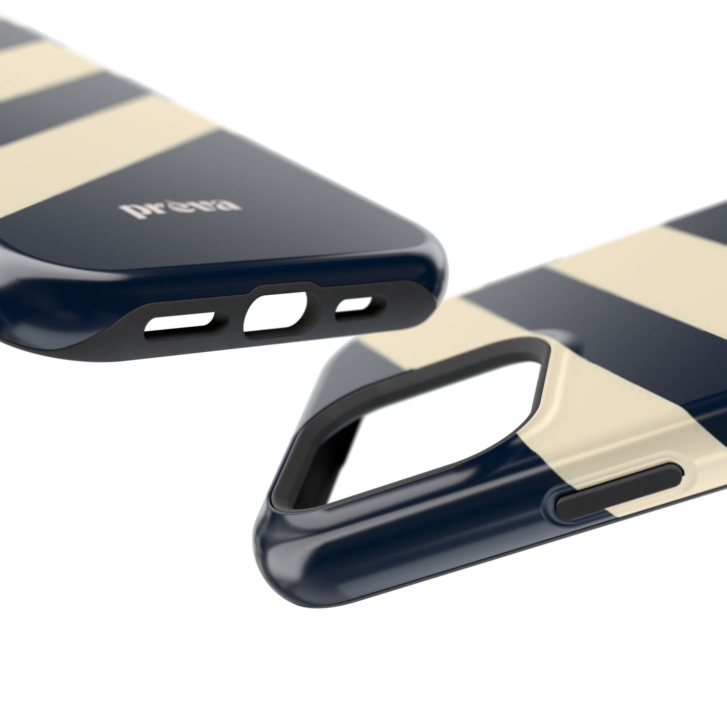 Striped Navy & Cream Phone Case