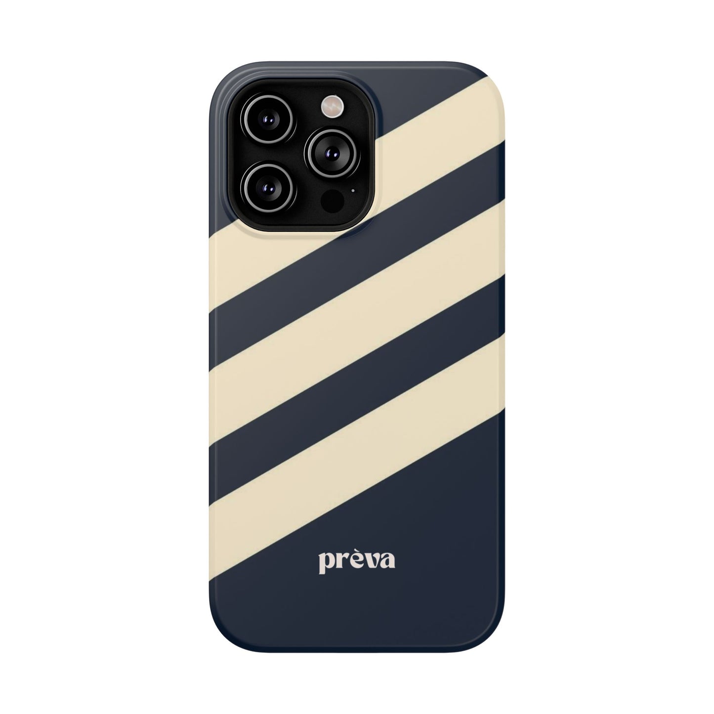 Striped Navy & Cream Phone Case