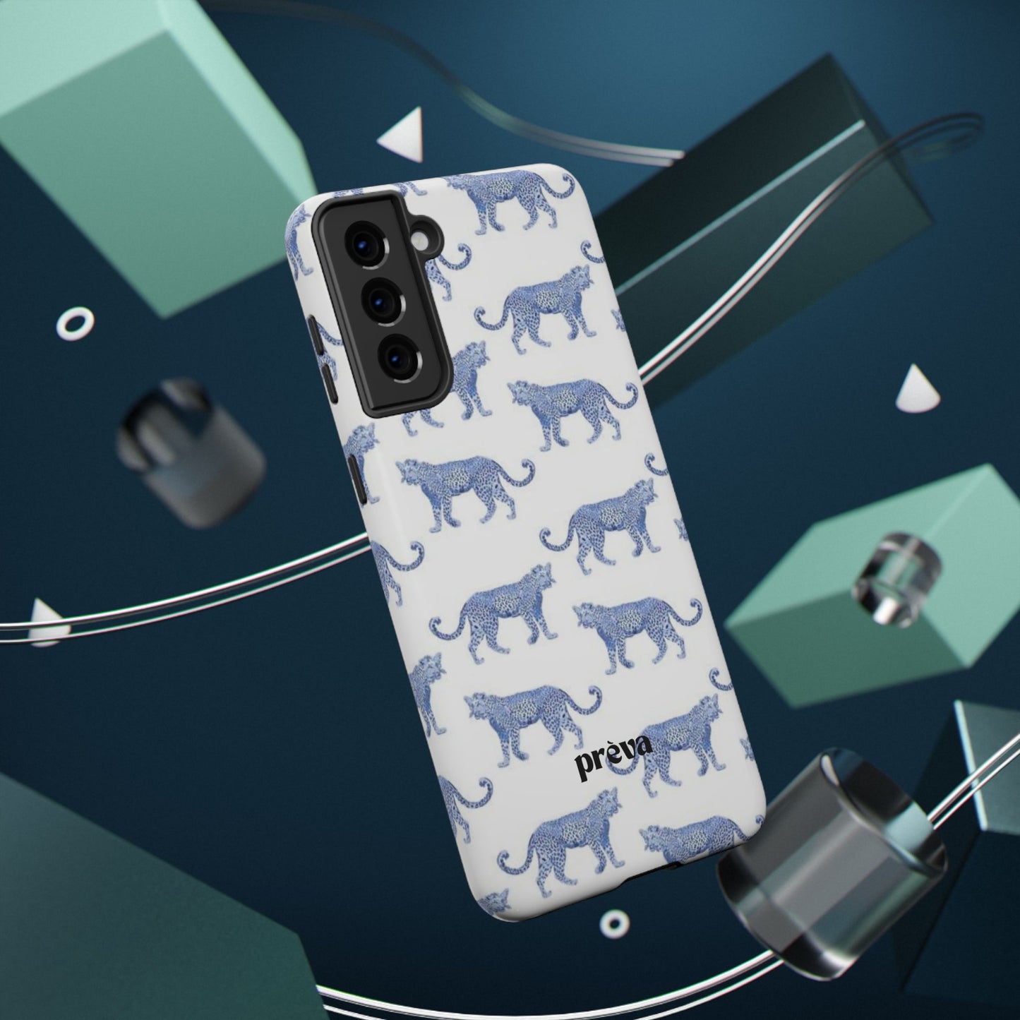 Blue Leopard Pattern Phone Case