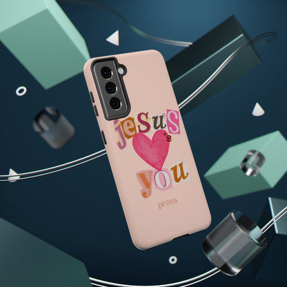 Pink Jesus Loves You Phone Case
