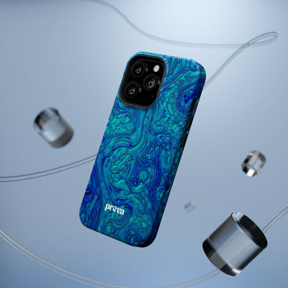 Blue Marble Impact-Resistant Phone Case — Protective Ripple Swirl Design