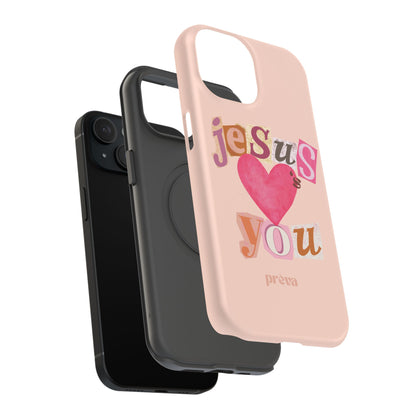 Pink Jesus Loves You Phone Case