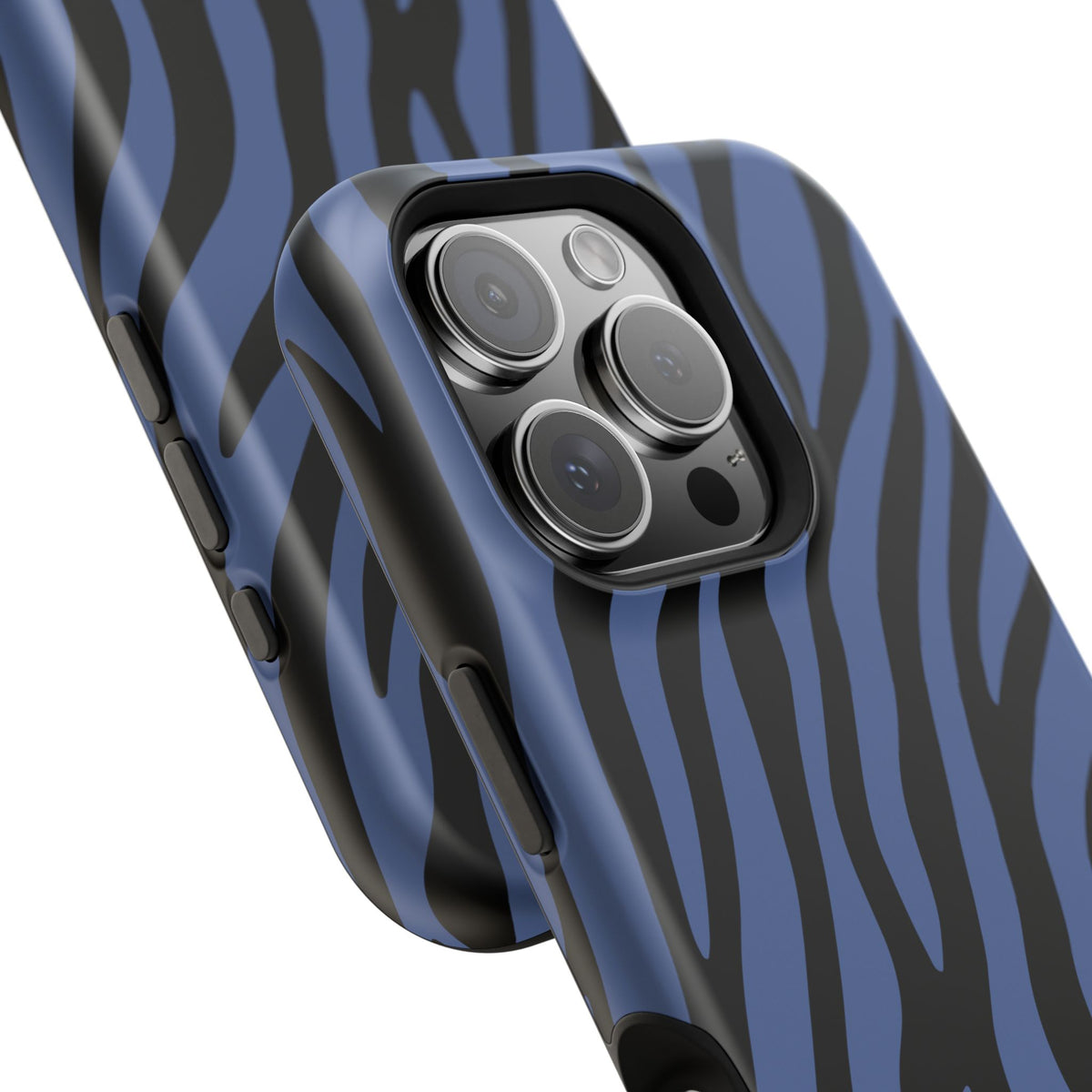 Blue & Black Zebra Stripe Phone Case