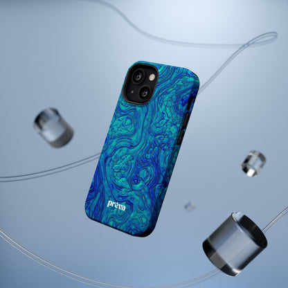 Blue Marble Impact-Resistant Phone Case — Protective Ripple Swirl Design