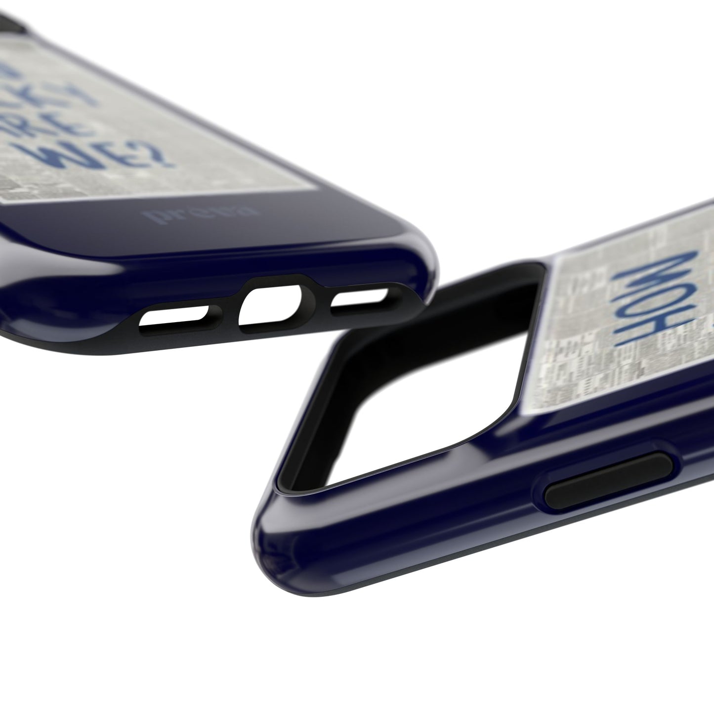 Navy How Lucky Are We Phone Case