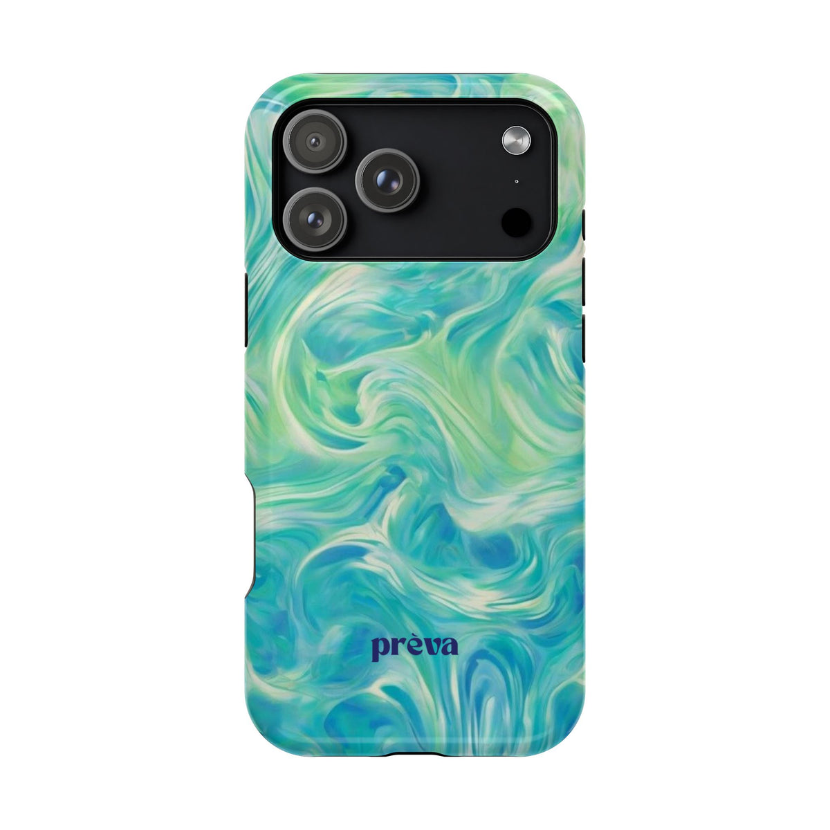 Impact-Resistant Phone Case — Teal Green Marble Swirl