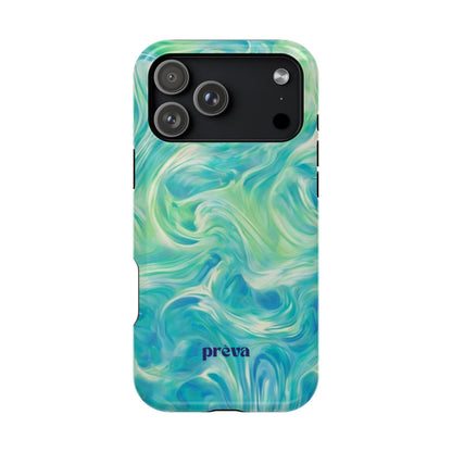 Impact-Resistant Phone Case — Teal Green Marble Swirl