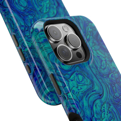 Blue Marble Impact-Resistant Phone Case — Protective Ripple Swirl Design