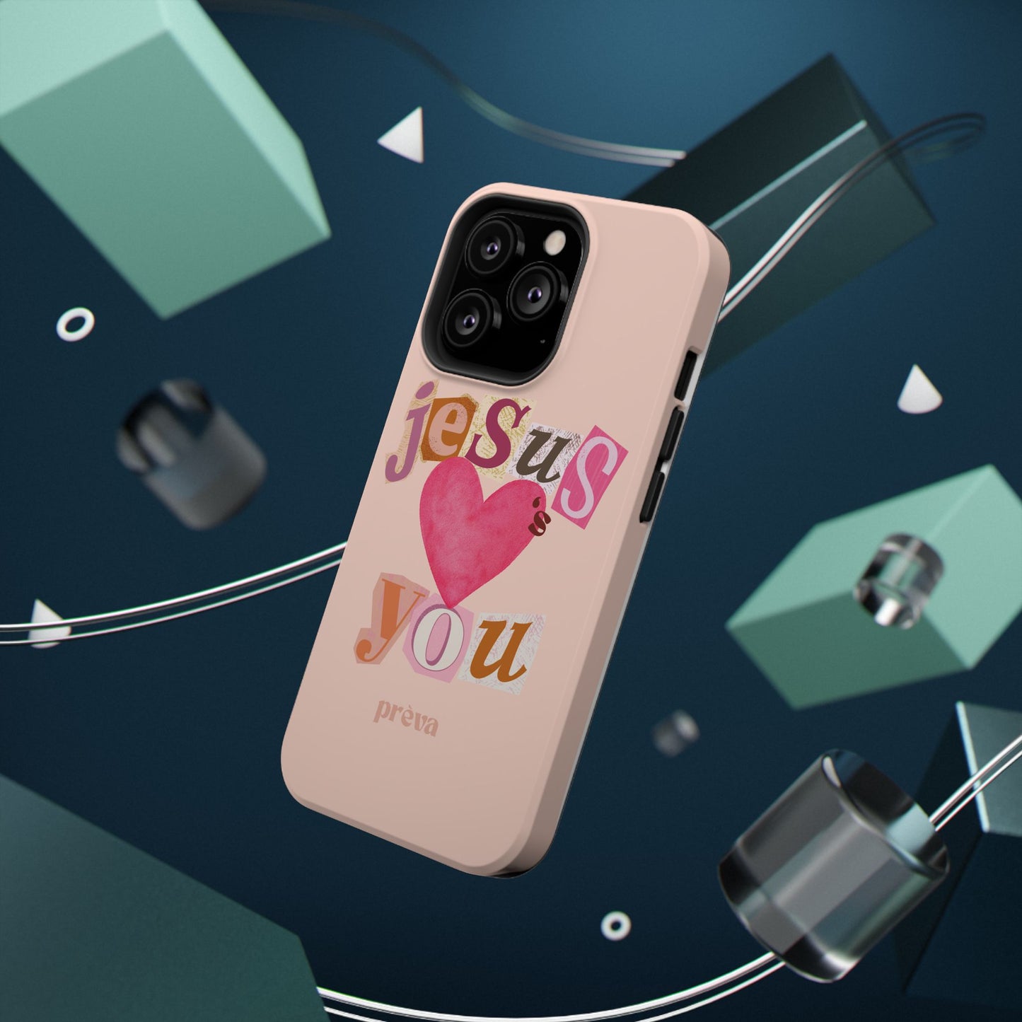 Pink Jesus Loves You Phone Case