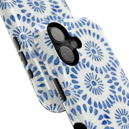 Blue Floral Spiral Phone Case