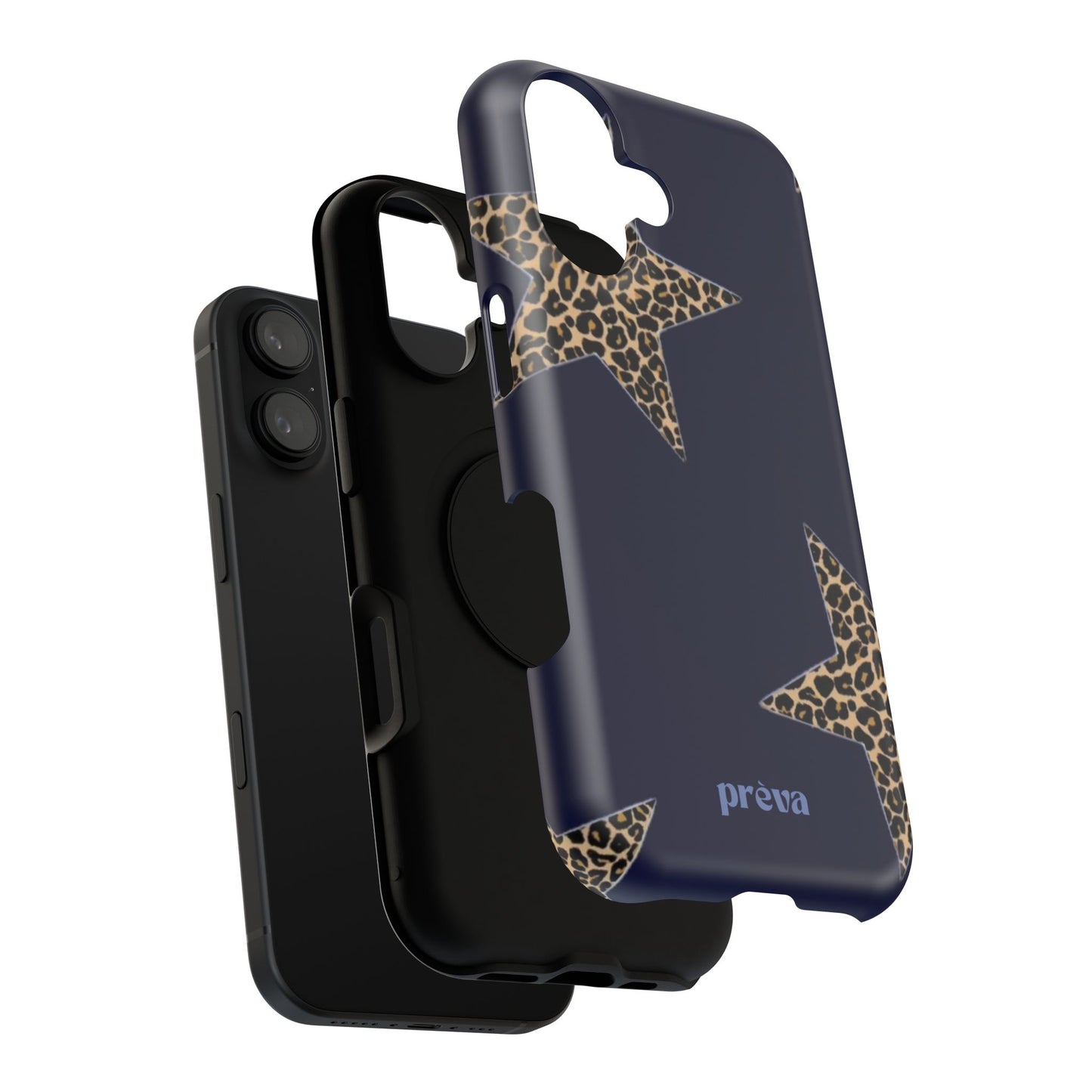 Navy Leopard Star Phone Case