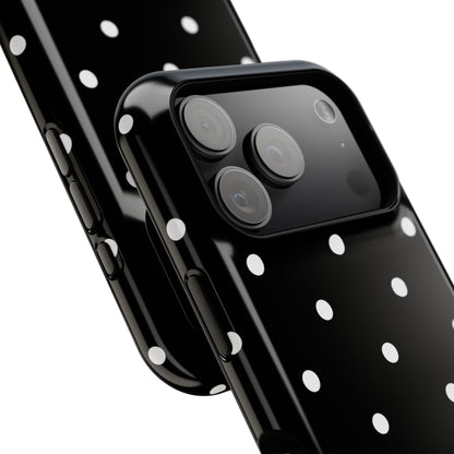 Black with White Polka Dots Phone Case
