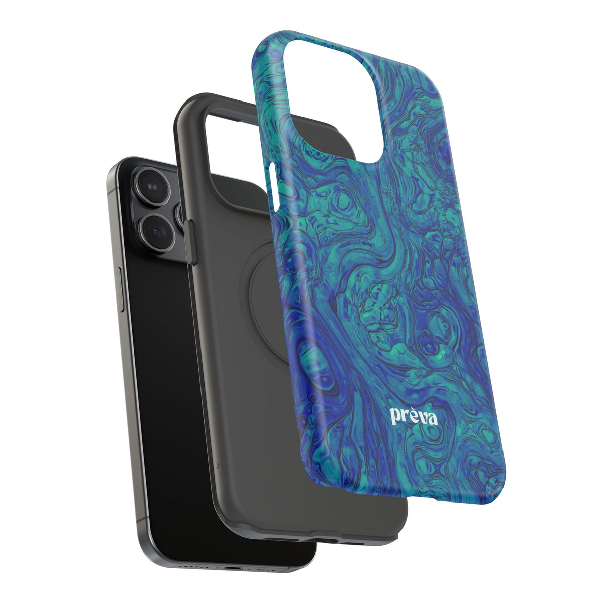 Blue Marble Impact-Resistant Phone Case — Protective Ripple Swirl Design