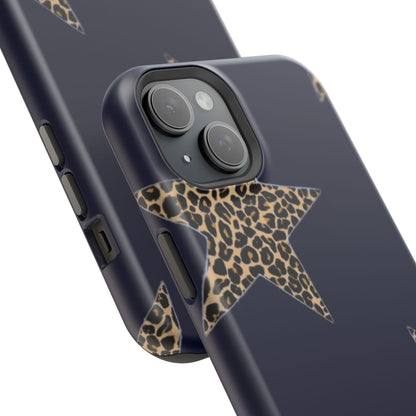Navy Leopard Star Phone Case