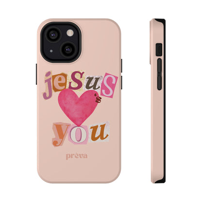 Pink Jesus Loves You Phone Case