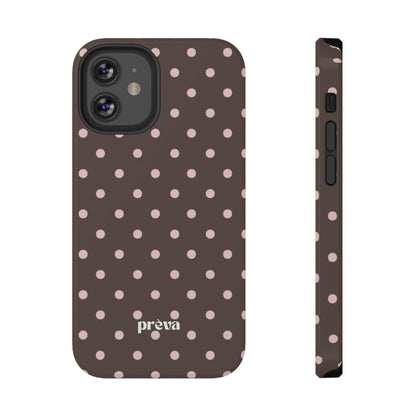 Brown and Pink Polka Dot Phone Case