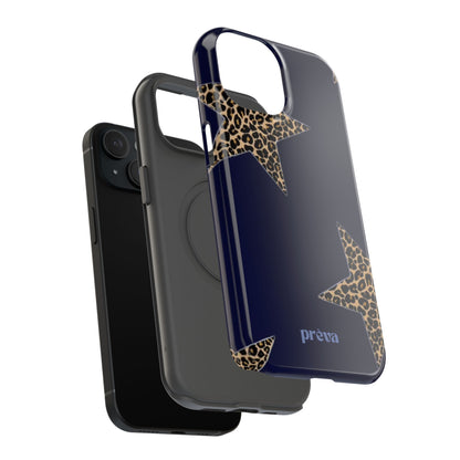 Navy Leopard Star Phone Case