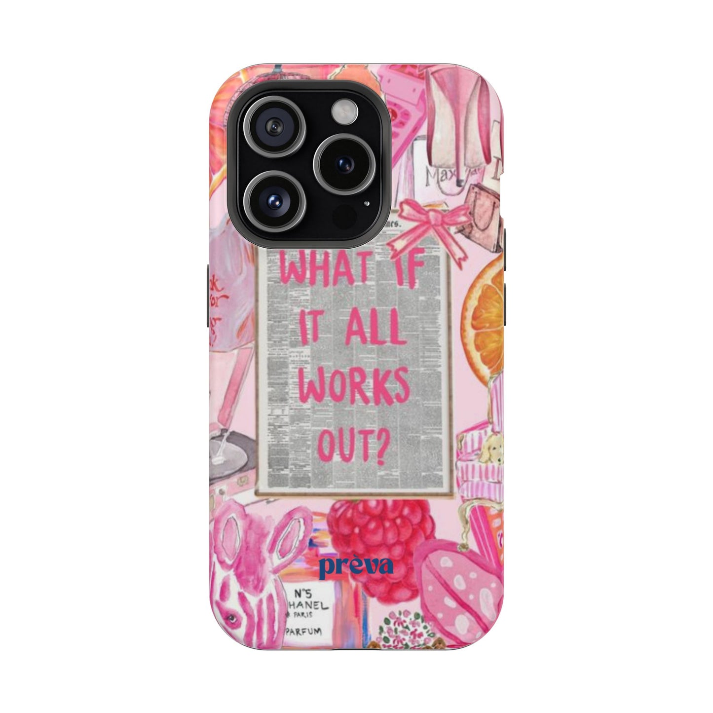 Pink "What If It All Works Out?" Collage Phone Case