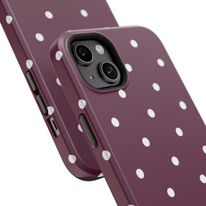 Maroon Polka Dot Phone Case