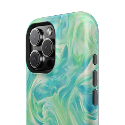 Impact-Resistant Phone Case — Teal Green Marble Swirl