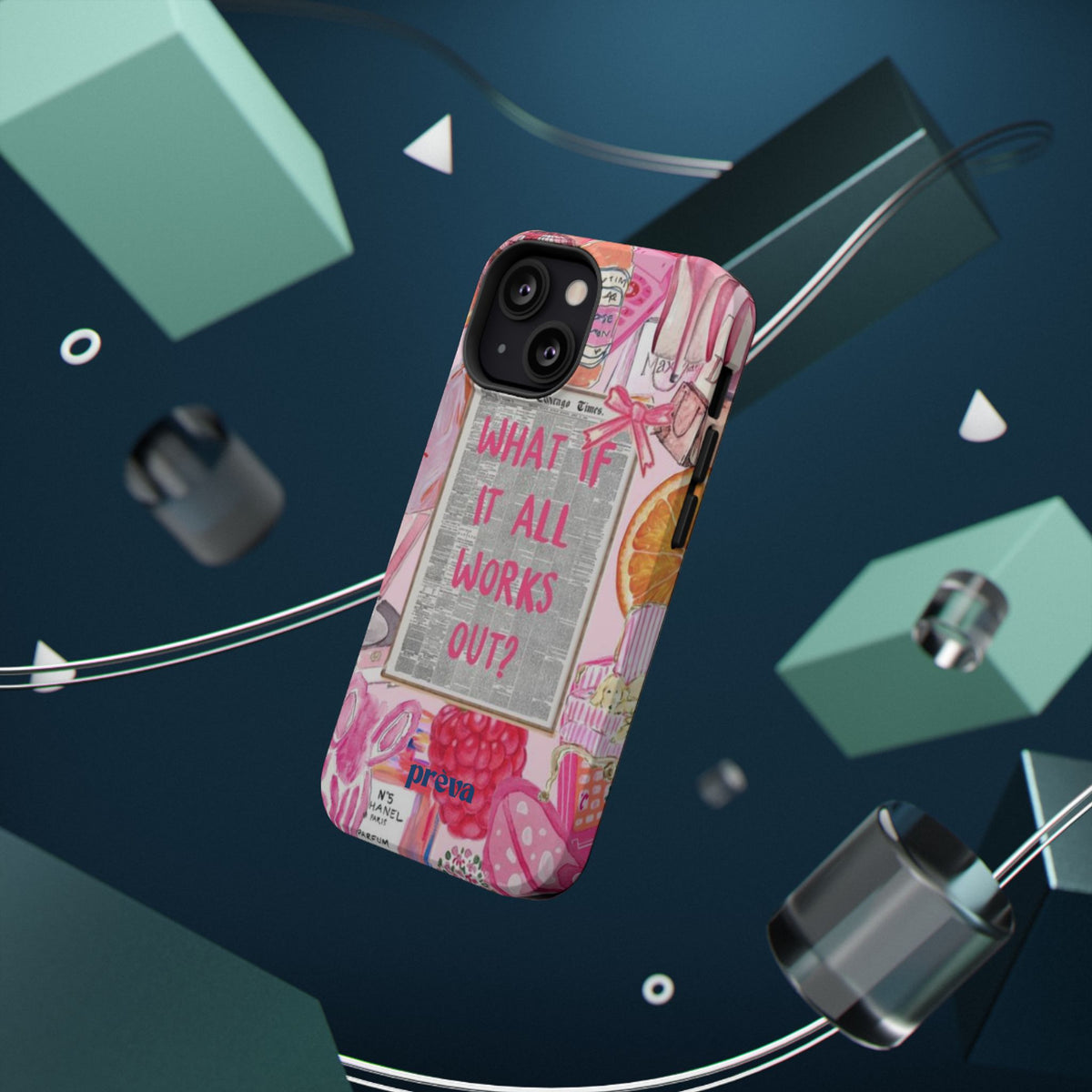 Pink "What If It All Works Out?" Collage Phone Case