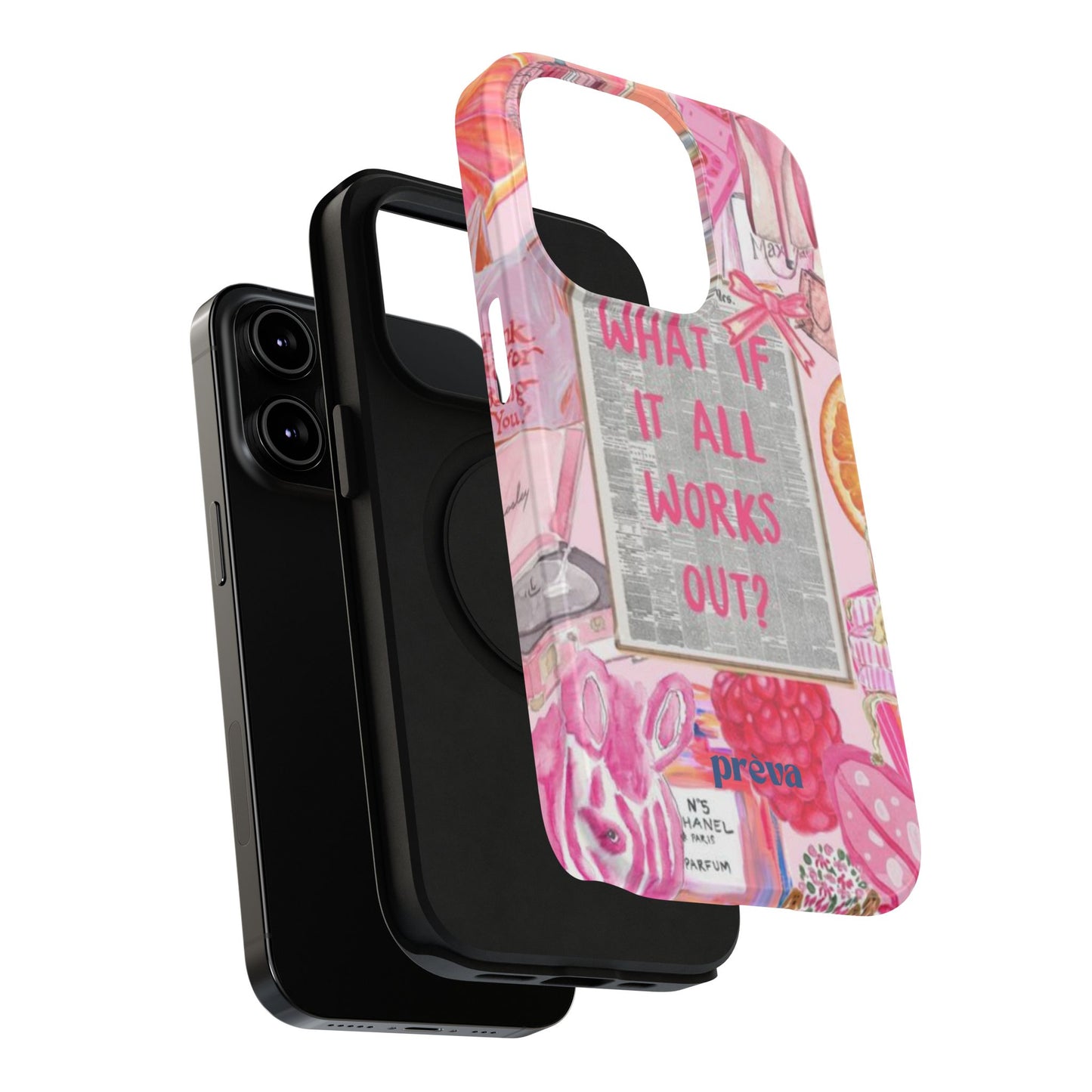 Pink "What If It All Works Out?" Collage Phone Case