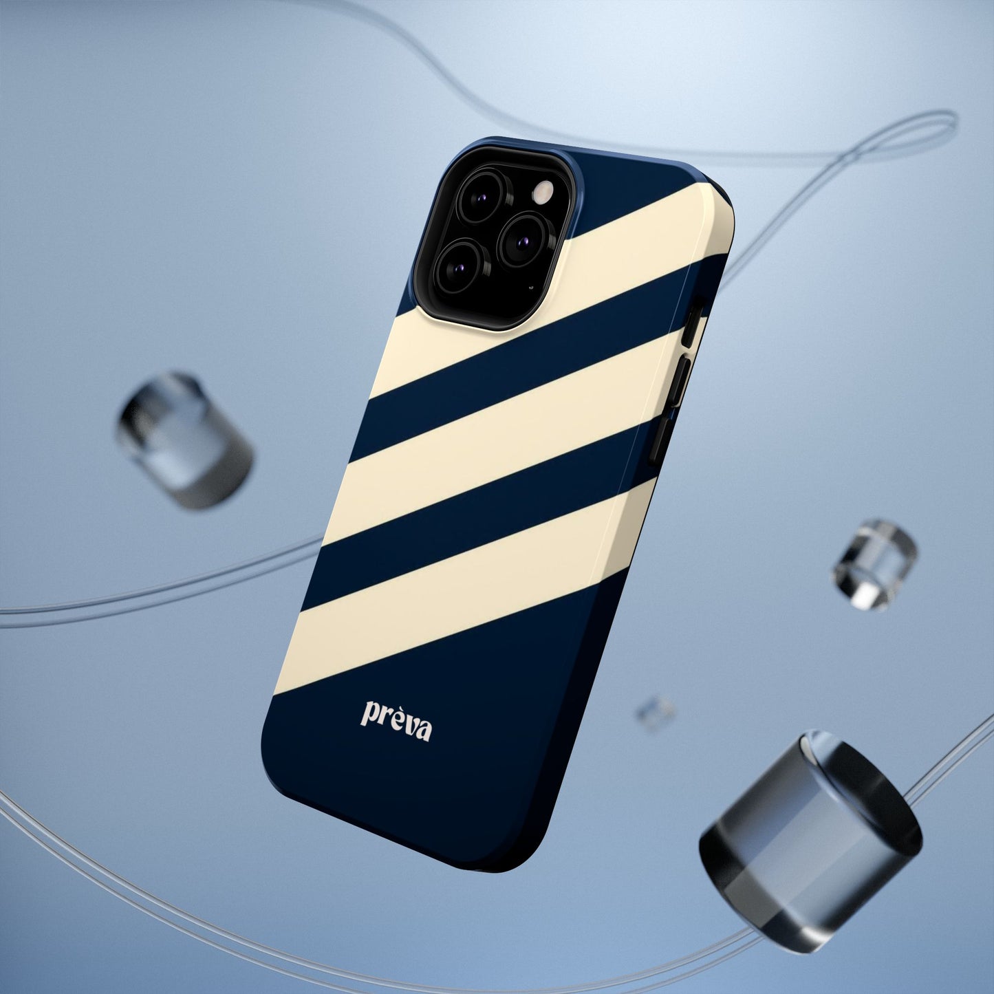 Striped Navy & Cream Phone Case