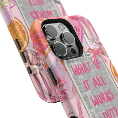 Pink "What If It All Works Out?" Collage Phone Case
