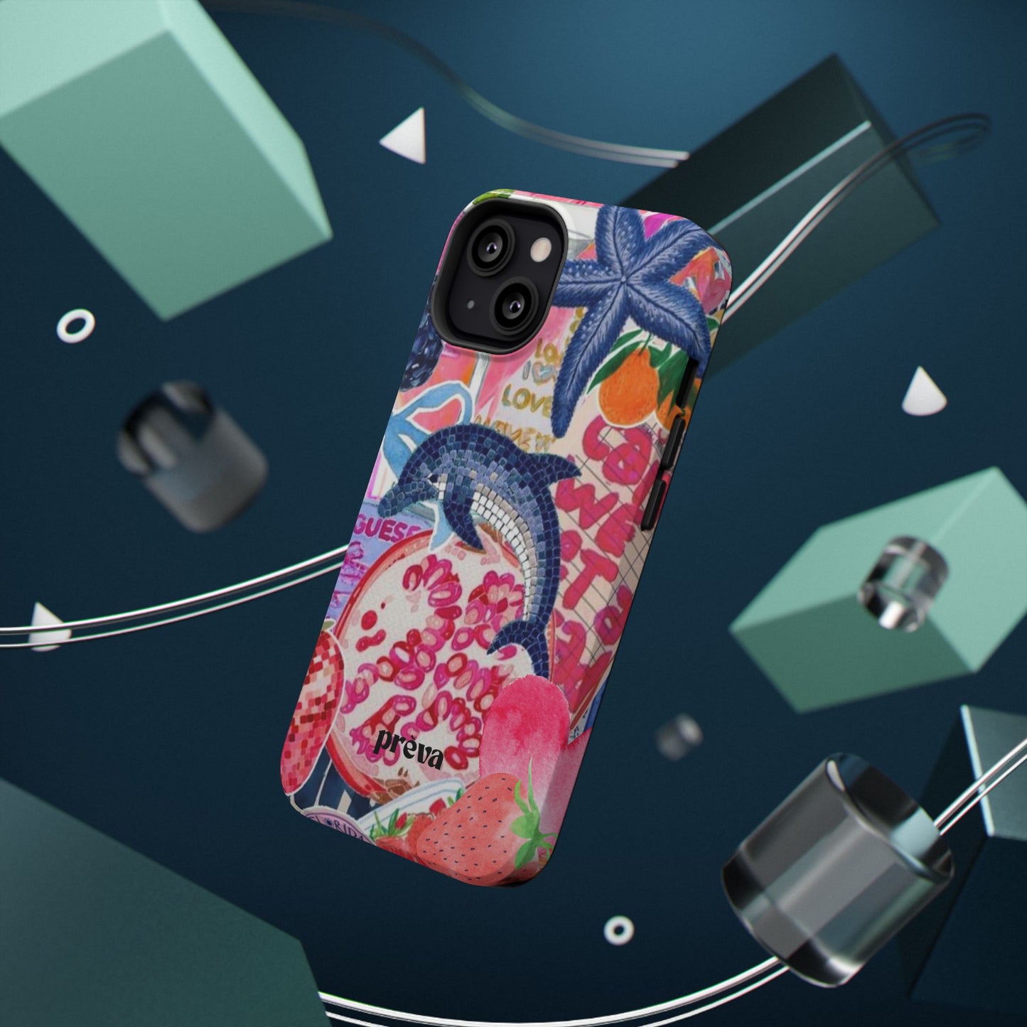 Dolphin Tropics Collage Phone Case