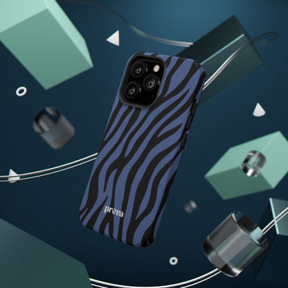 Blue & Black Zebra Stripe Phone Case