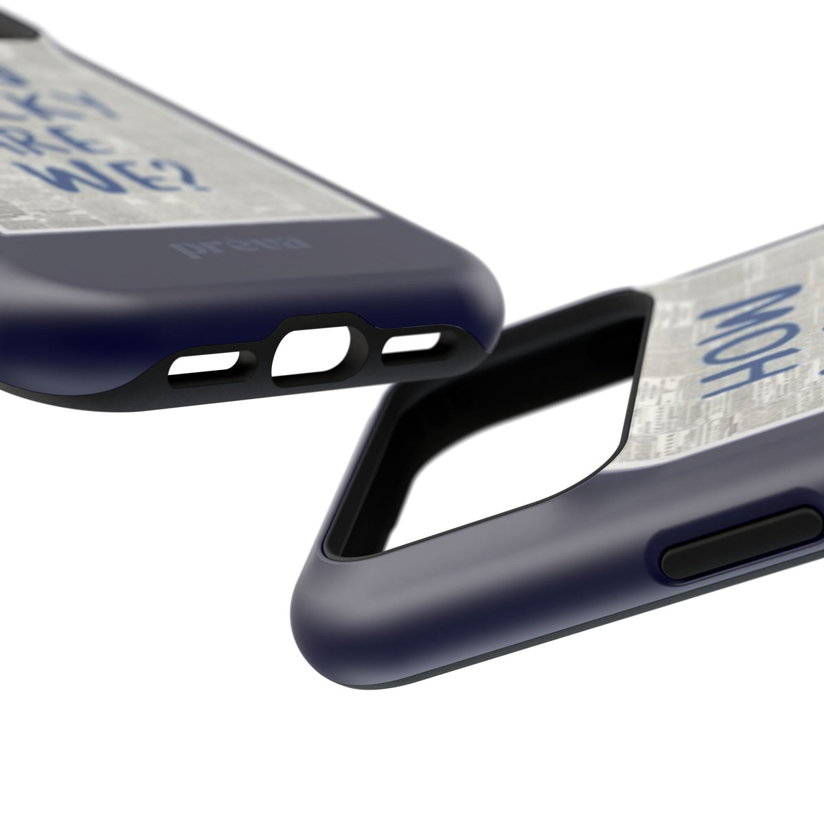 Navy How Lucky Are We Phone Case