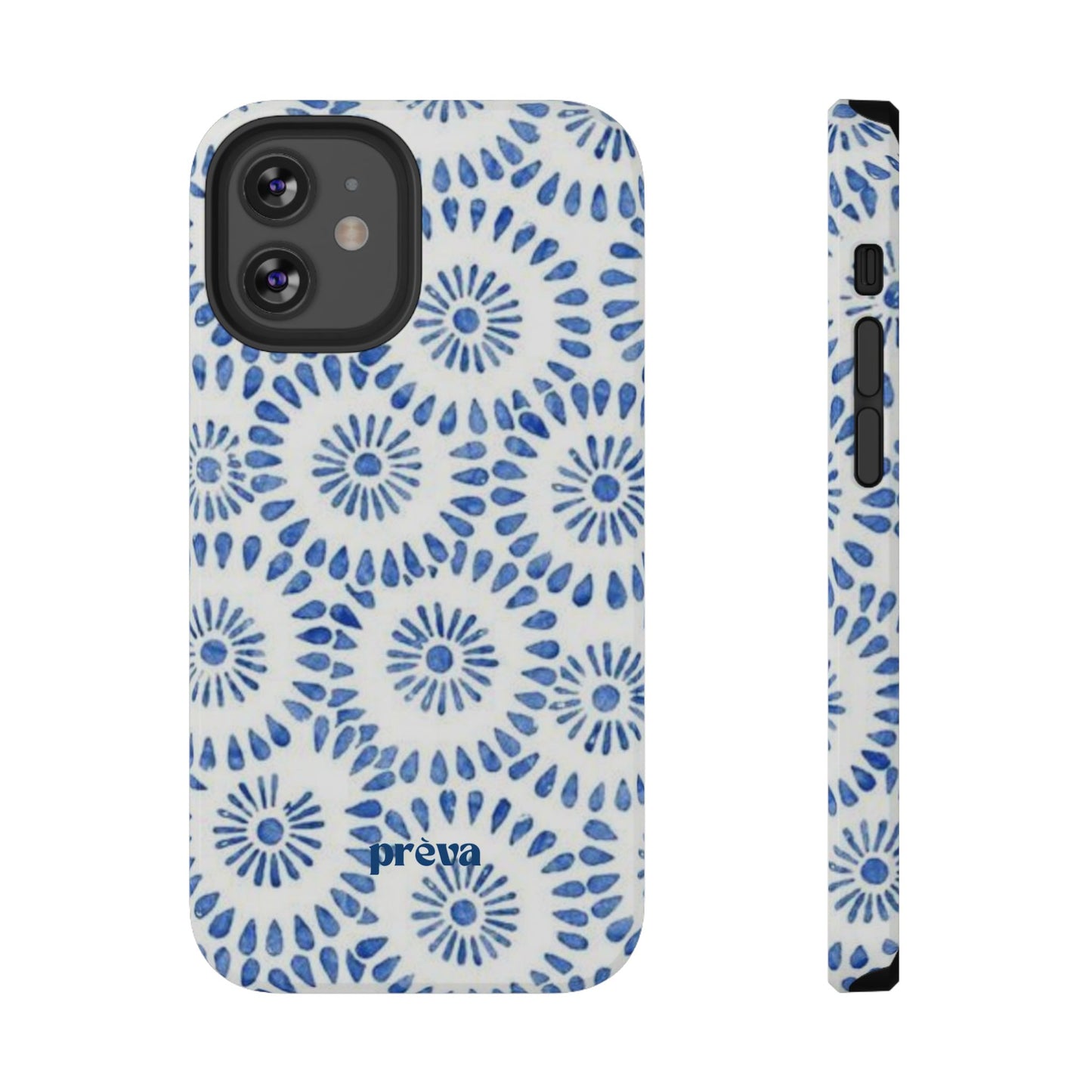 Blue Floral Spiral Phone Case