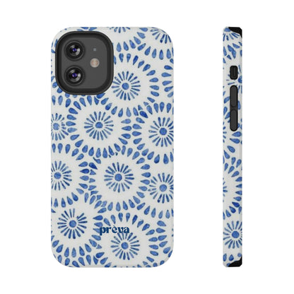 Blue Floral Spiral Phone Case