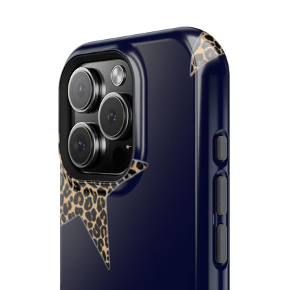 Navy Leopard Star Phone Case
