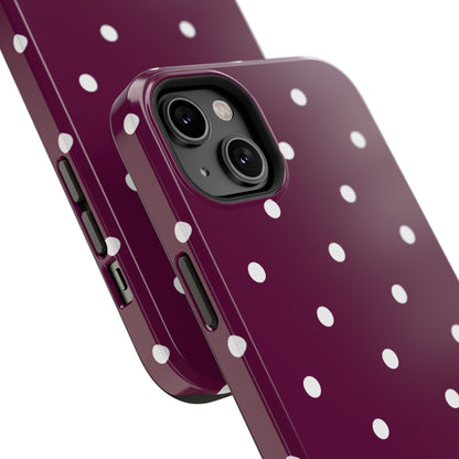Maroon Polka Dot Phone Case