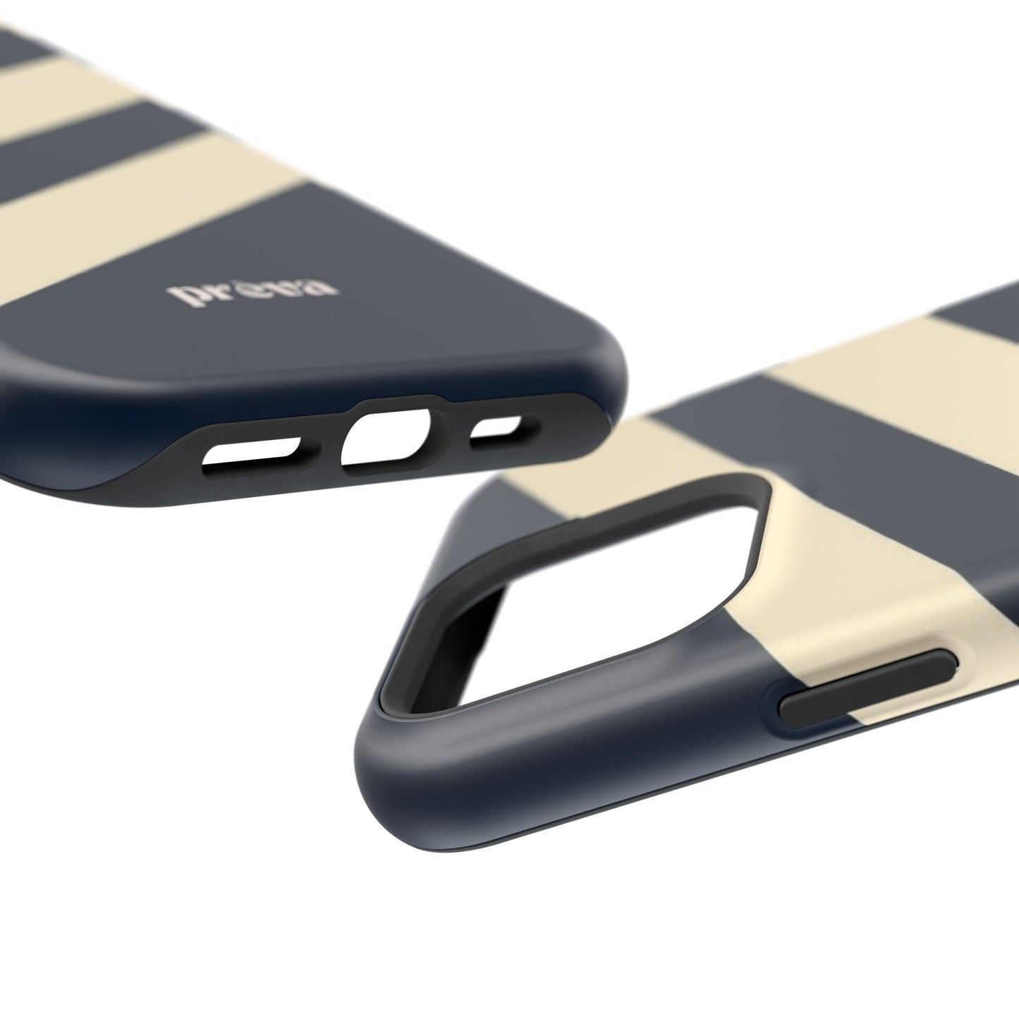 Striped Navy & Cream Phone Case