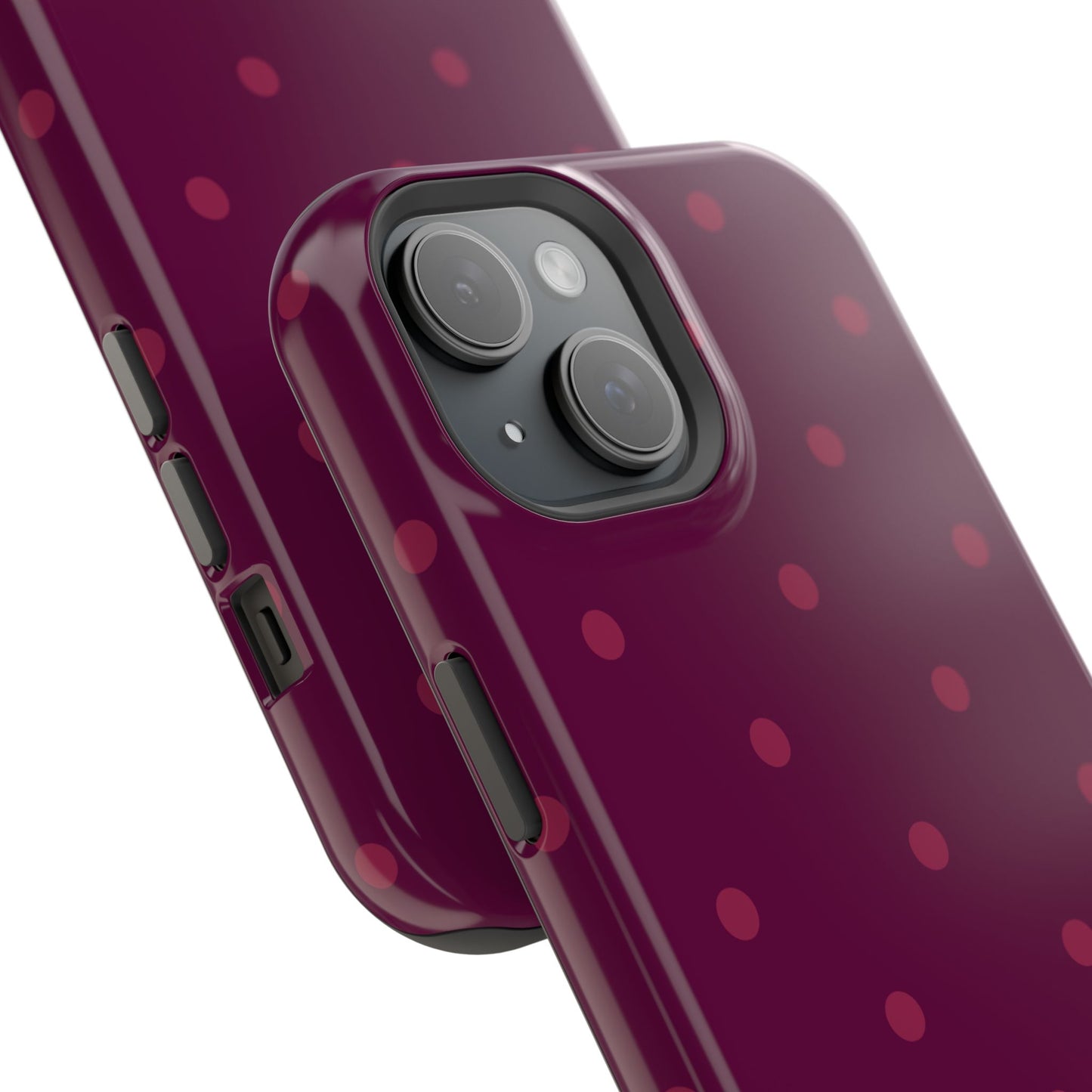 Maroon Polka Dots Phone Case