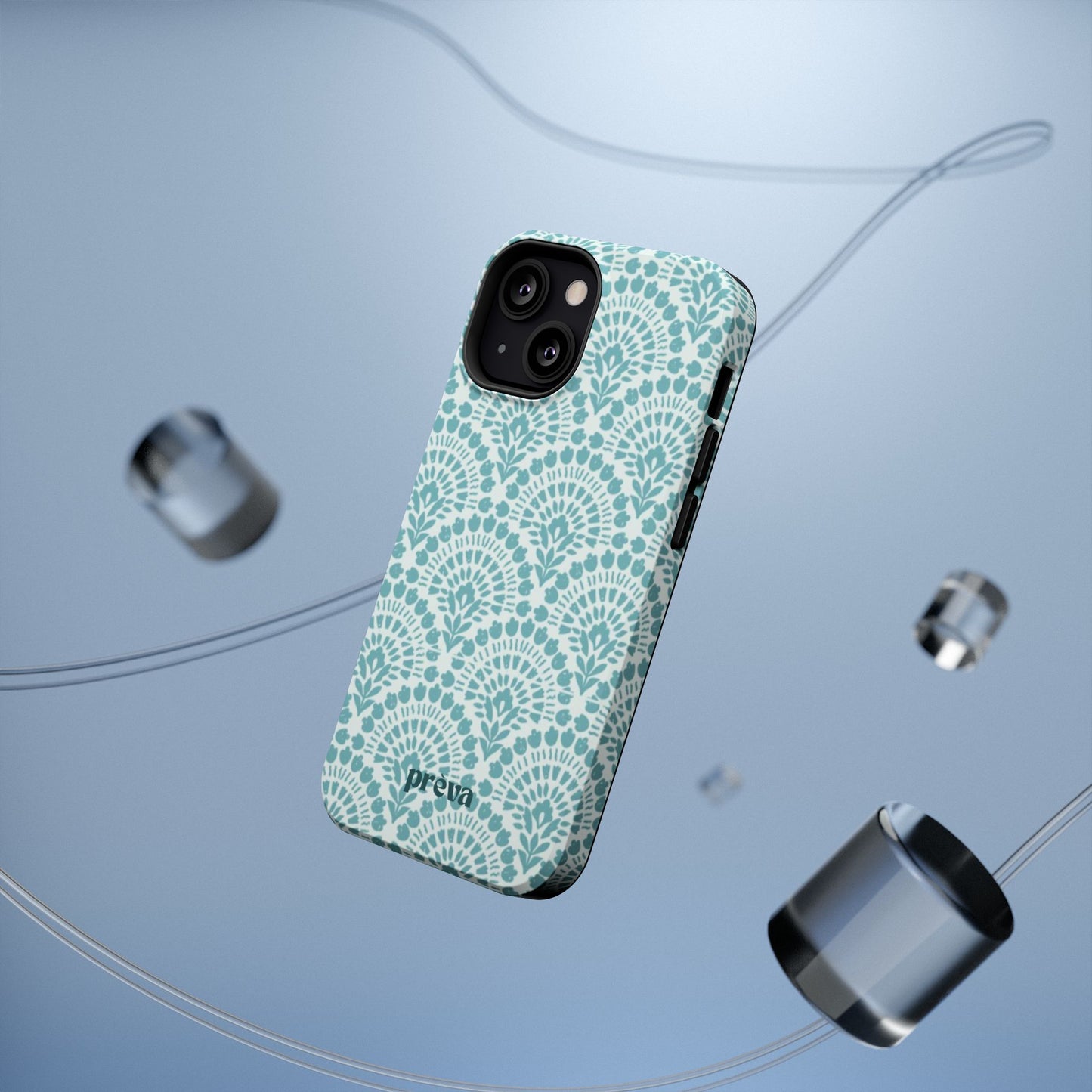 Aqua Lace Pattern Phone Case