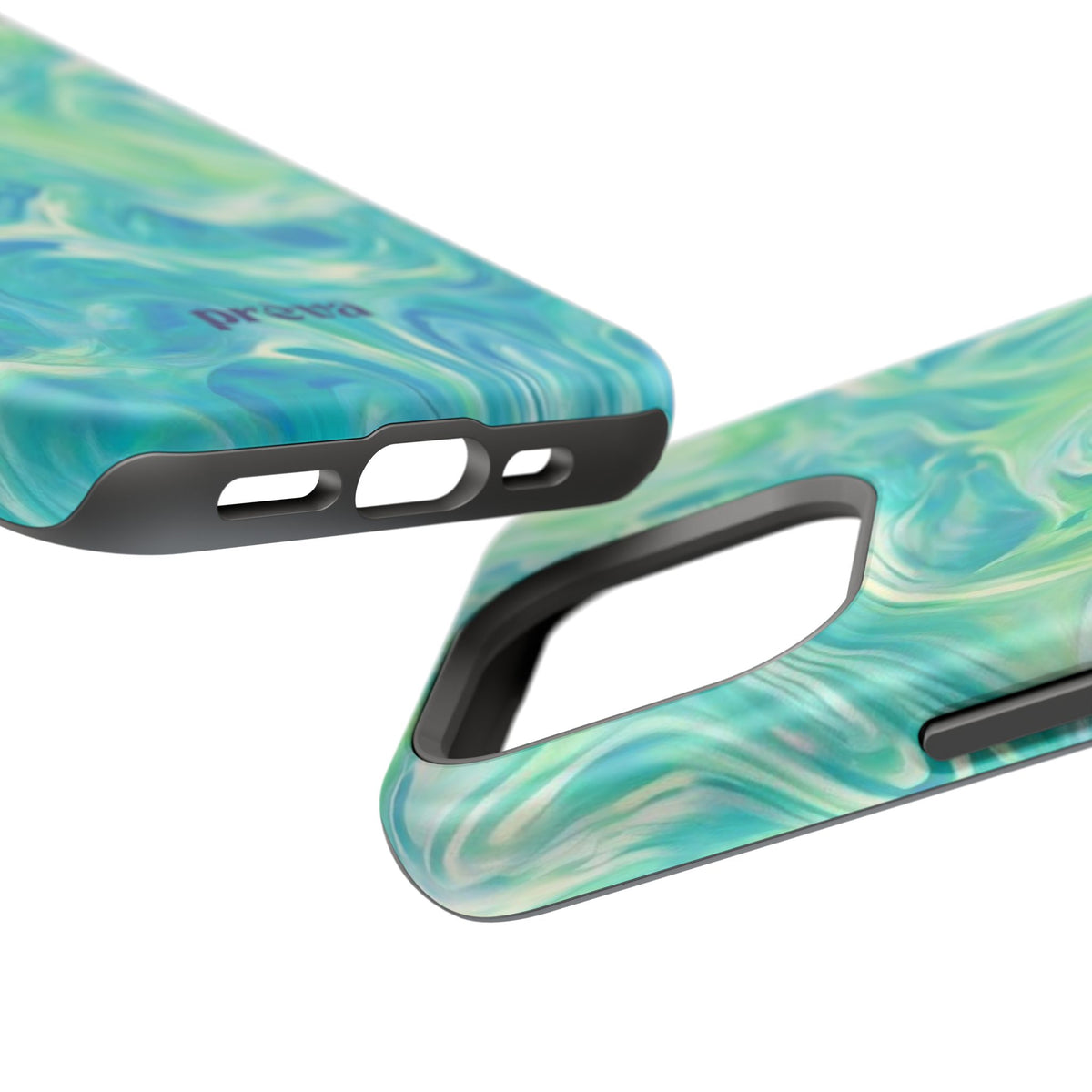 Impact-Resistant Phone Case — Teal Green Marble Swirl