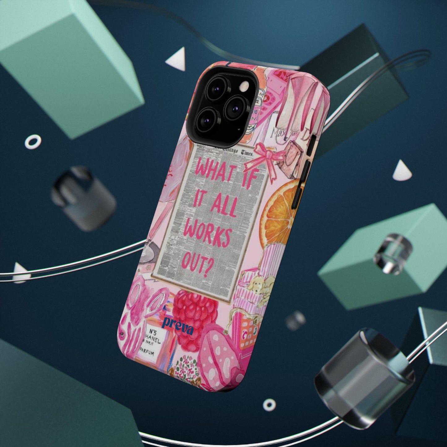 Pink "What If It All Works Out?" Collage Phone Case